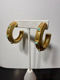 Cleo Gold and Turquoise Hoops
