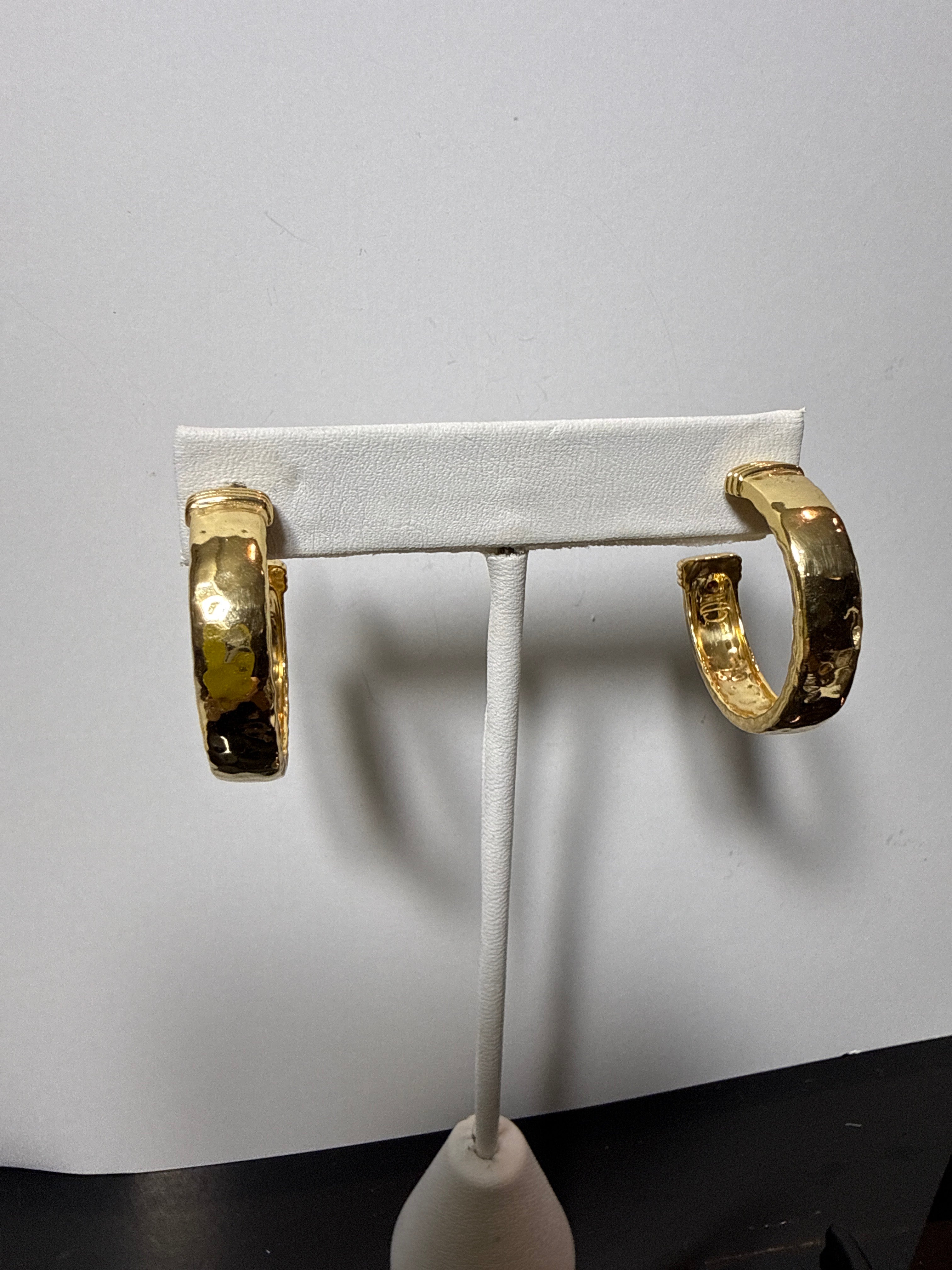 hammered Gold Hoops