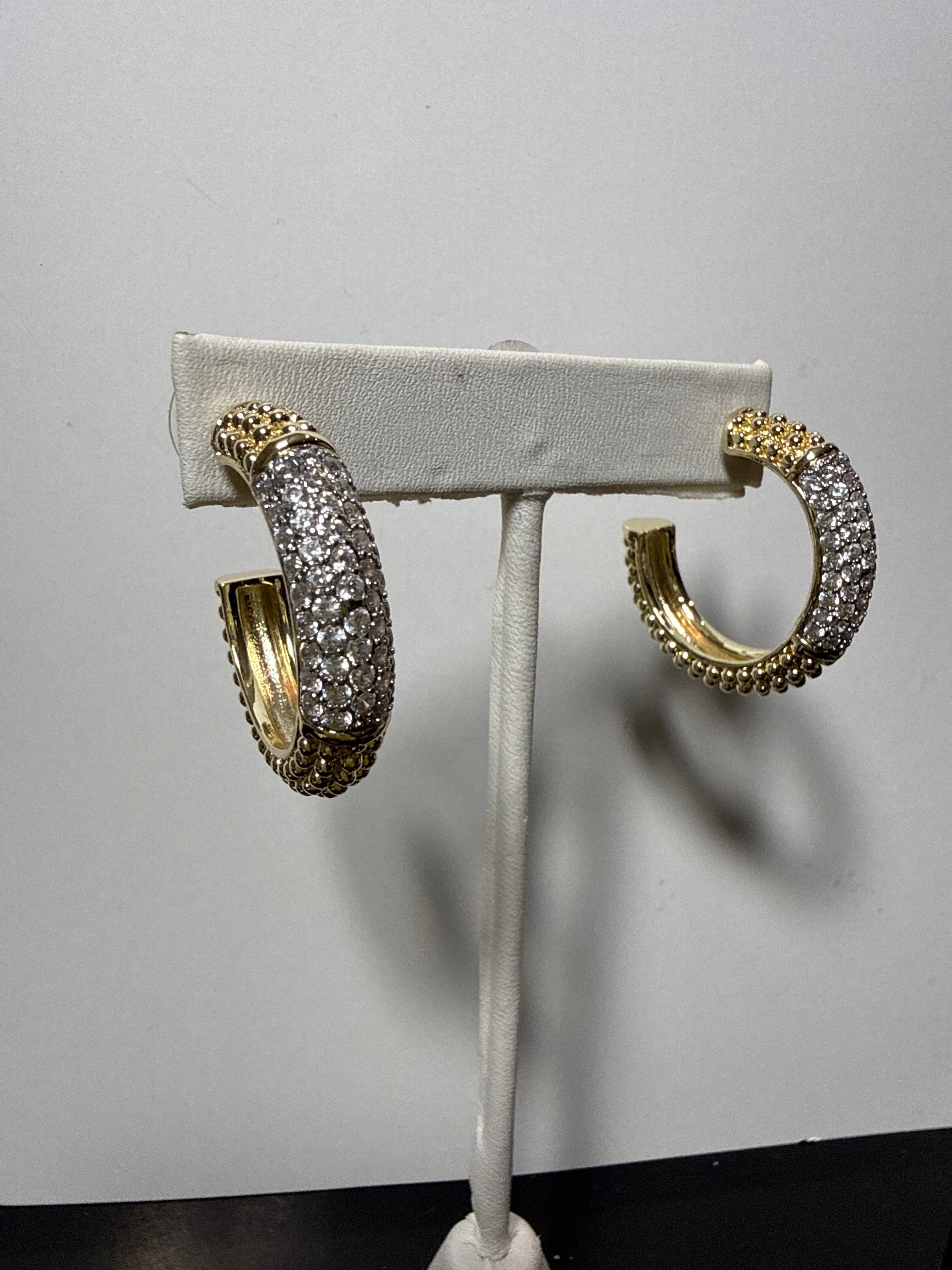 Large pave’ Hoops