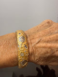 yellow and white gold contemporary bangle