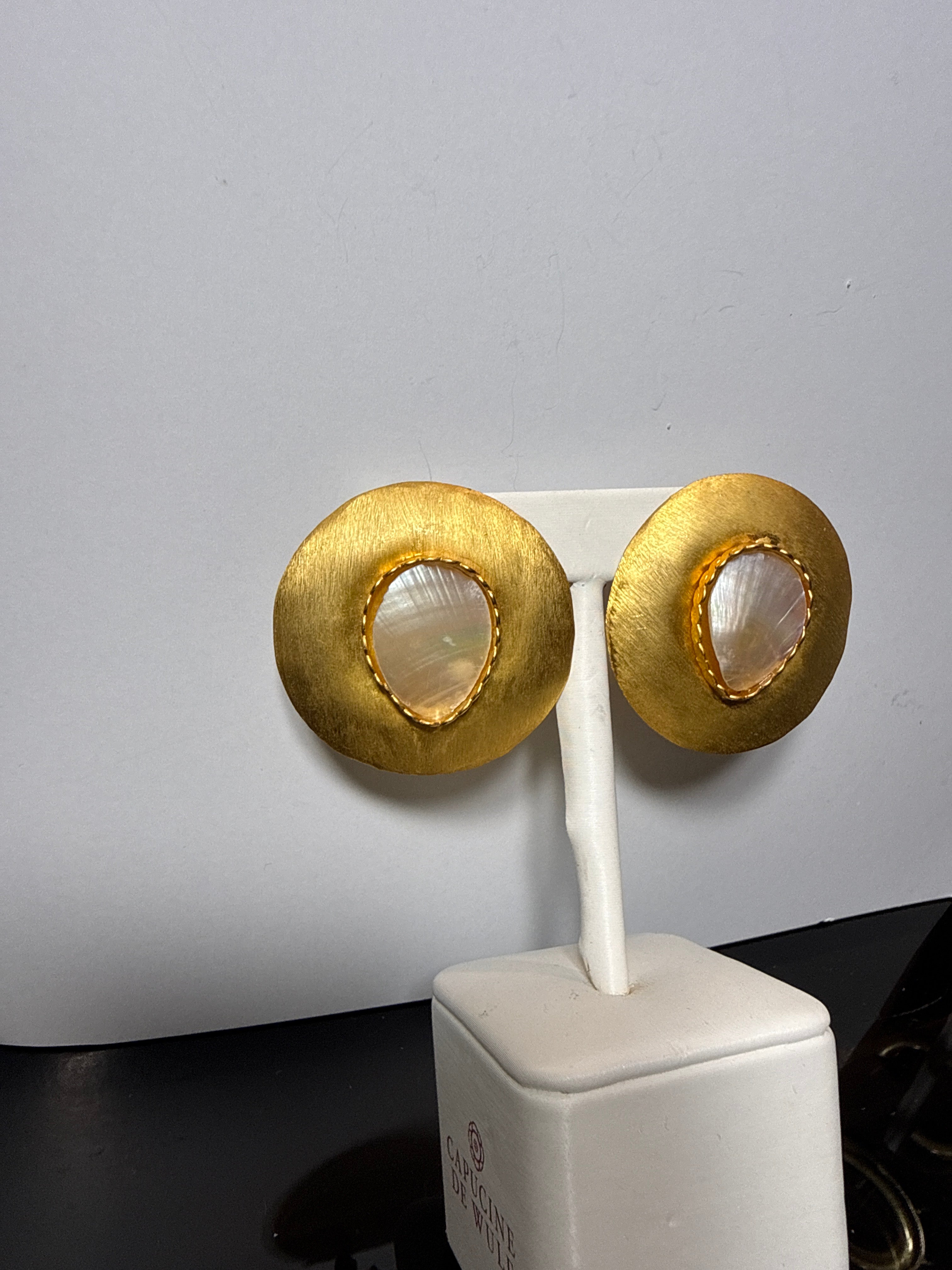 Gold Disc with pearl centers