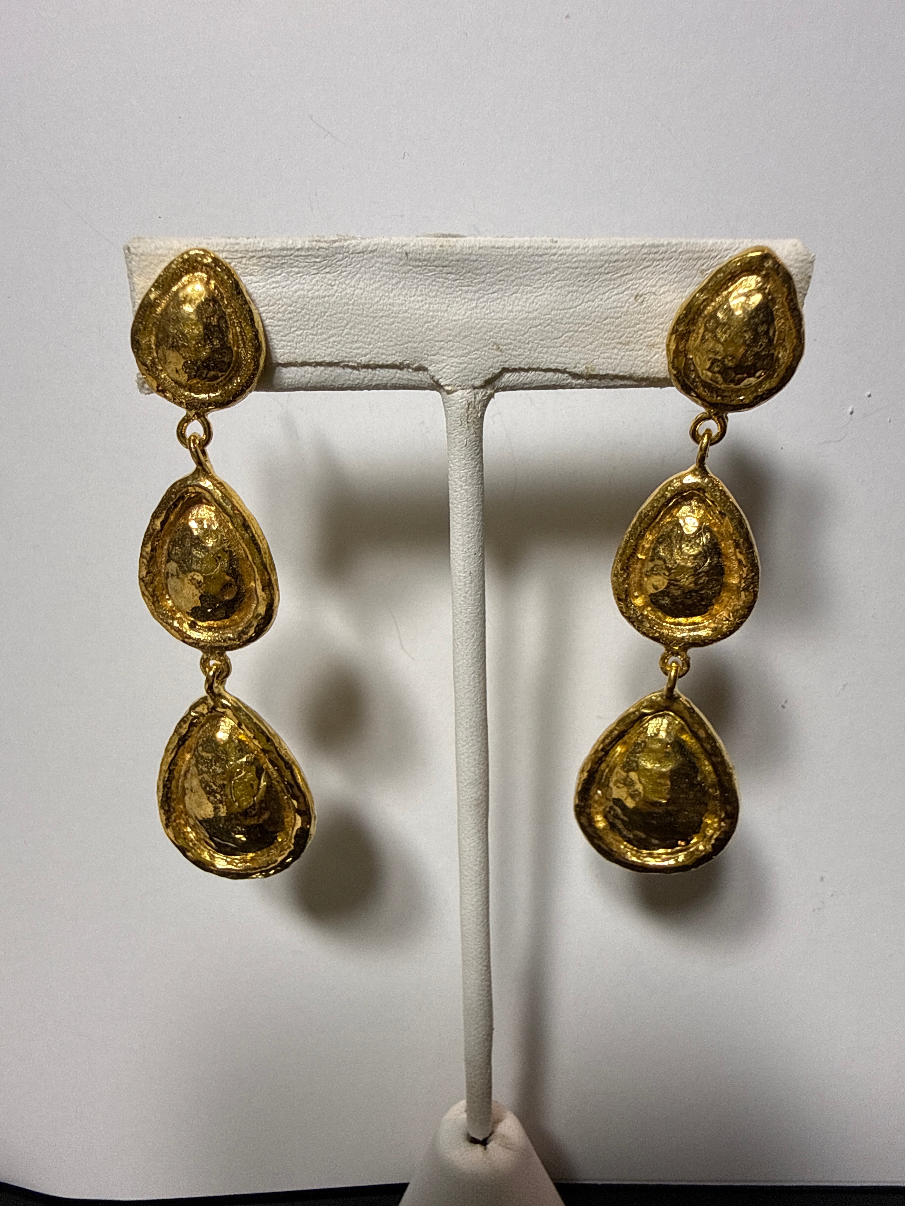 Gold teardrop dangles