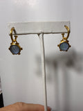 24k small hoop with blue stones