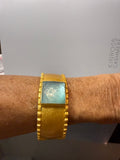 Gold bracelet with Square Aquamist Stone