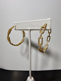 Gold Pave’chain Hoops