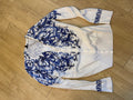 Blue and white long sleeve sweater ￼