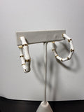 White/gold Bamboo Hoops