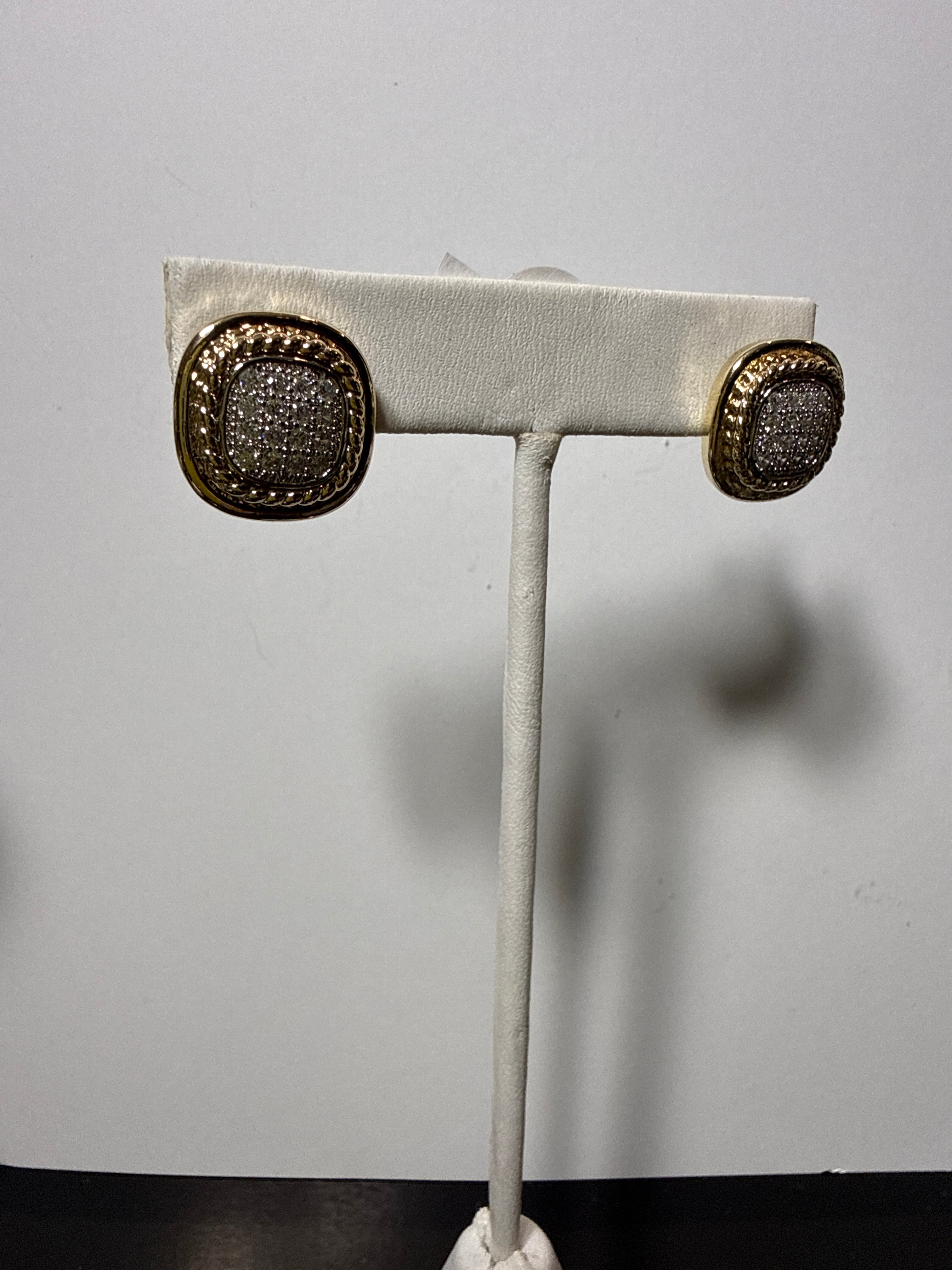 Pave’ small square ears