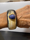 Horn cuff labradorite stone
