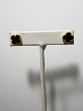 tiny black clover earrings