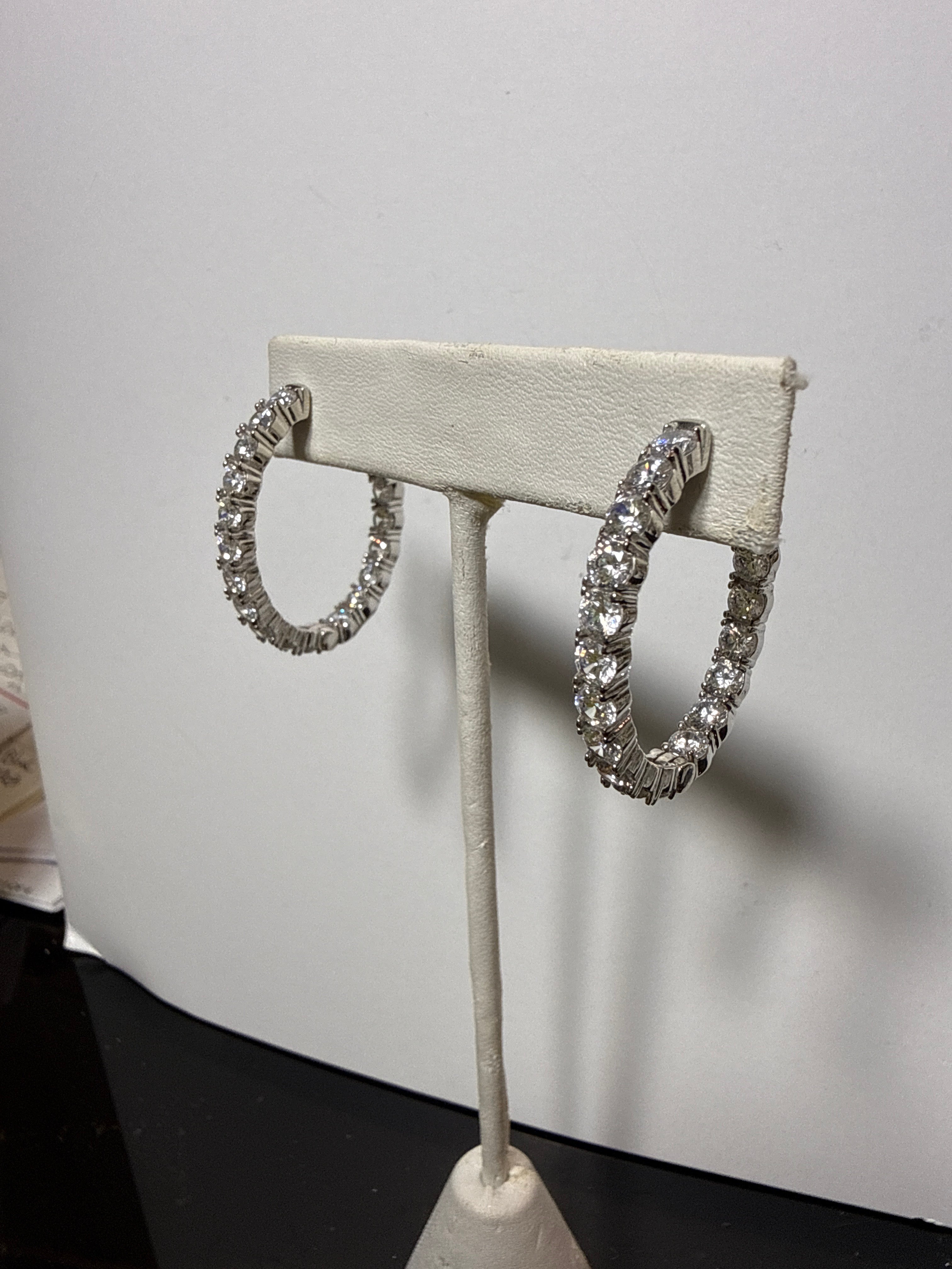 Large Hoop white gold diamonds