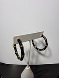 Black bamboo hoop earrings