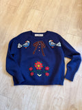 Navy bird sweater
