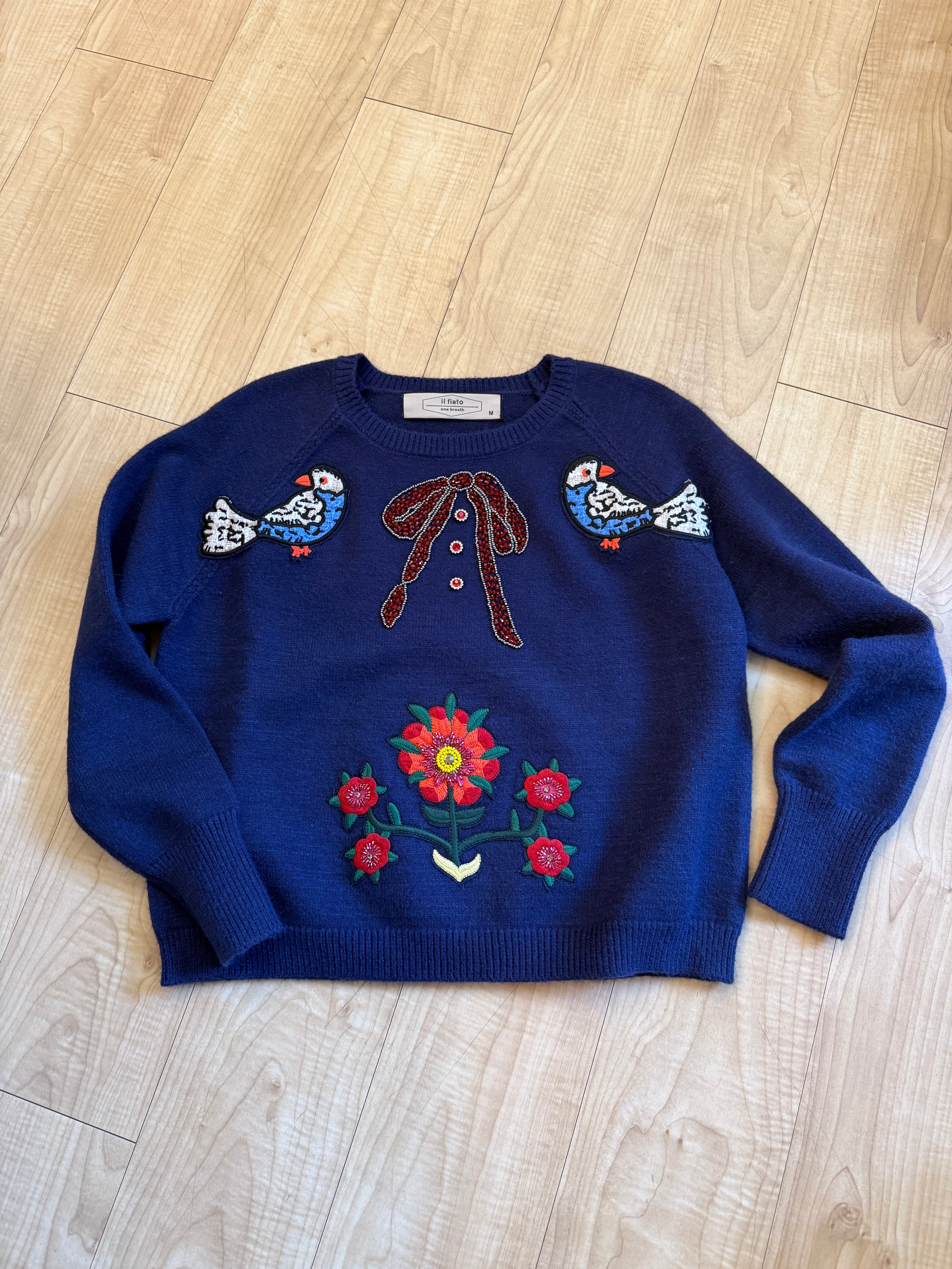 Navy bird sweater