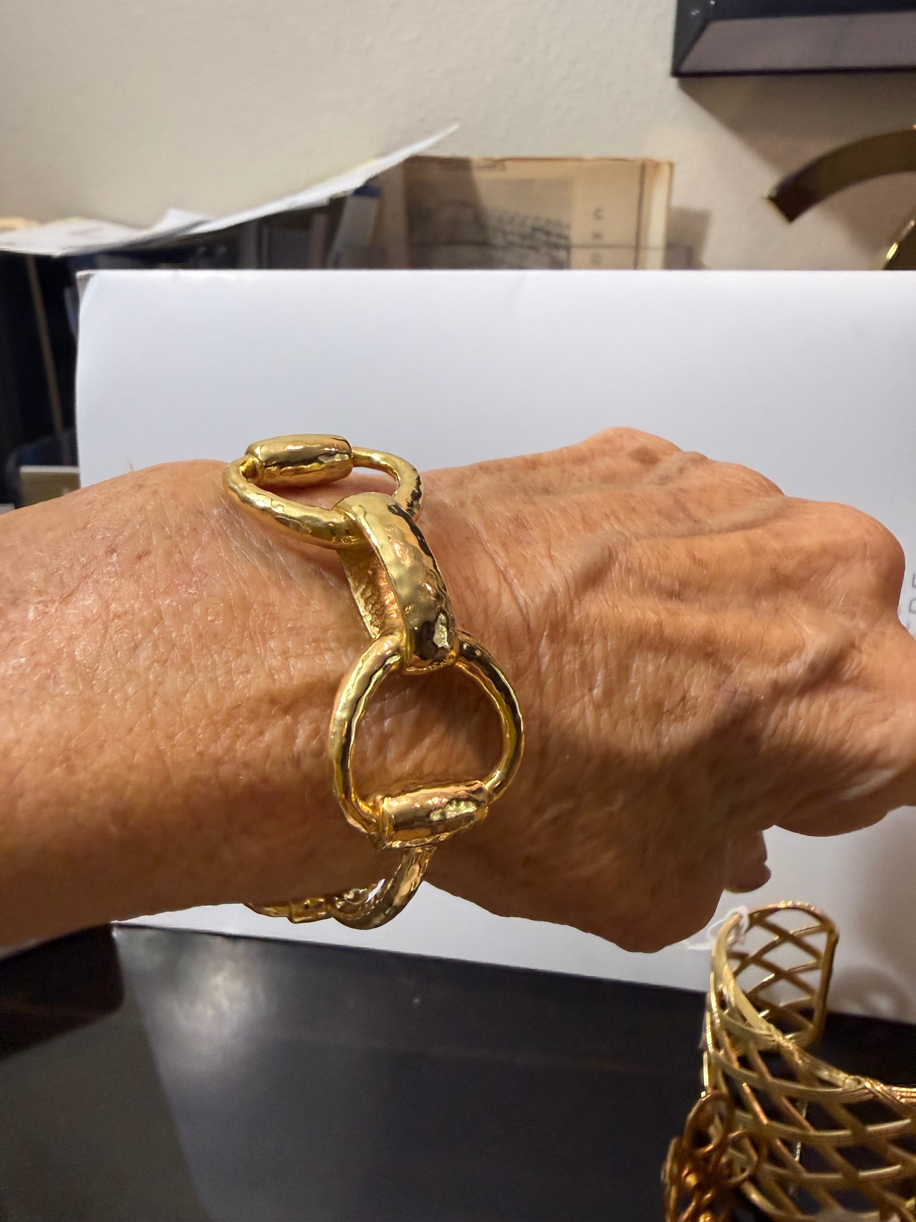 Gold equestrian horse bit