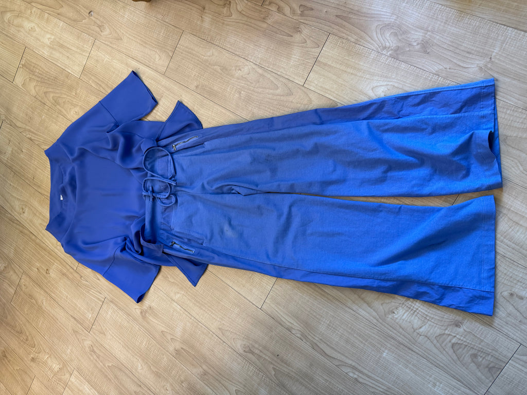 two piece lavender pants set