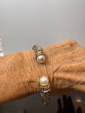 Pearl mixed metal cuff