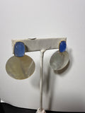 Blue stones with leather of pearl disc