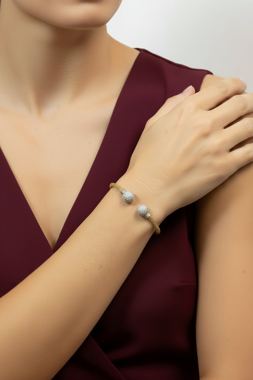 Gold Pavé Ball Bracelet