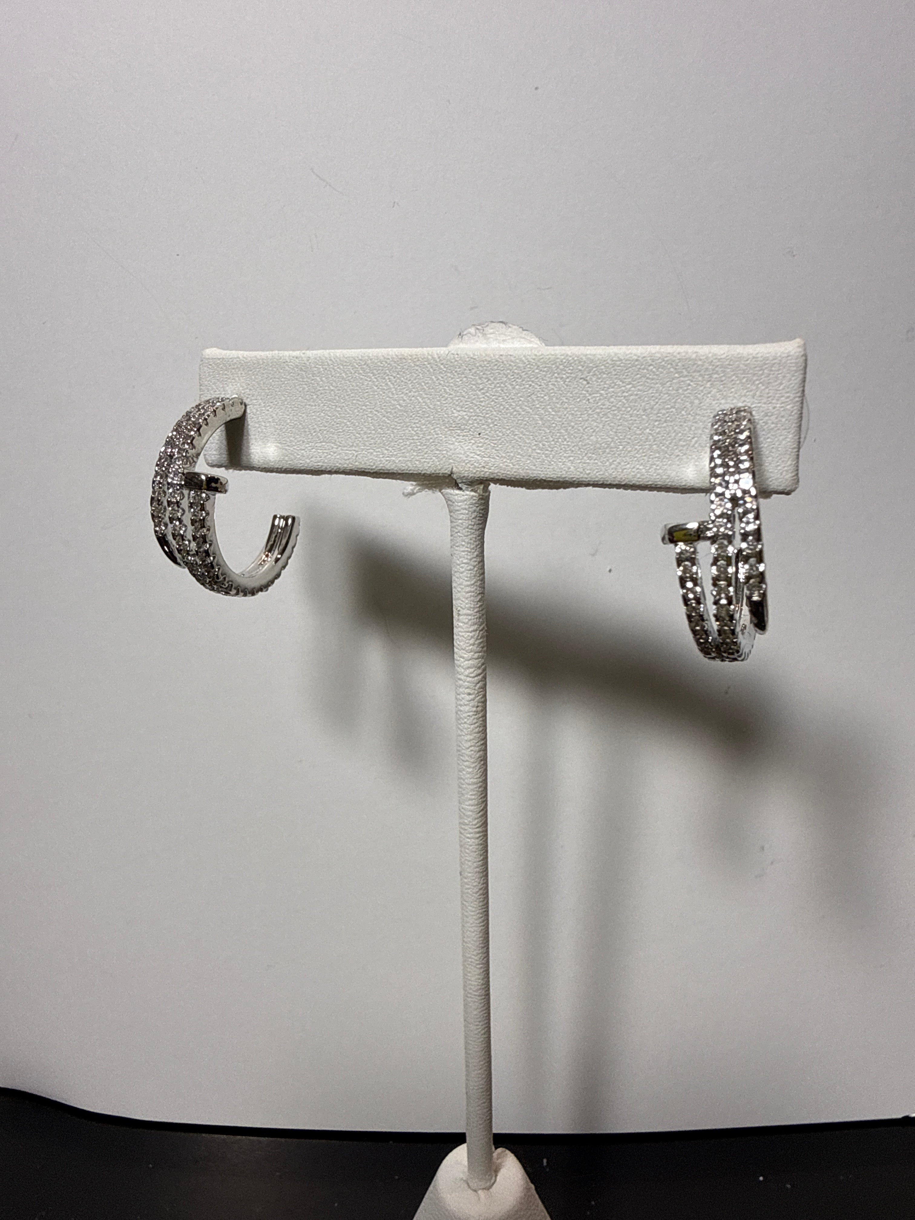 platinum Pave’ Nail hoops