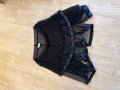 Black cotton open weave top