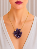 Amethyst Crystal Cluster Pendant Necklace