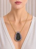 Amethyst Geode Statement Necklace
