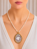 Pearl Geode Pendant Necklace