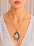 Amethyst Druzy Geode Statement Necklace