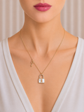 Gold Lock & Key Charm Necklace