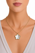 Mother-of-Pearl Clover Pendant Necklace