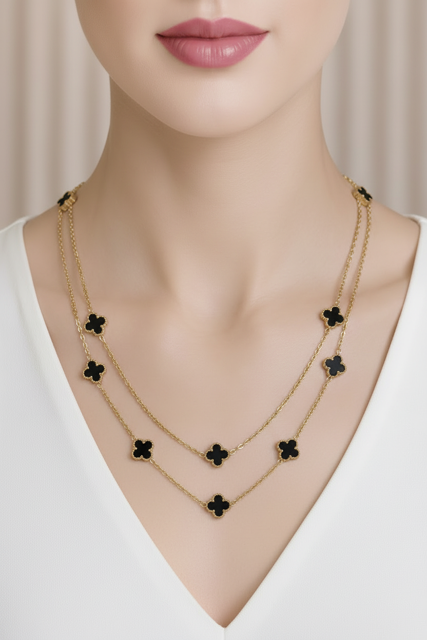 Black Clover Layered Necklace