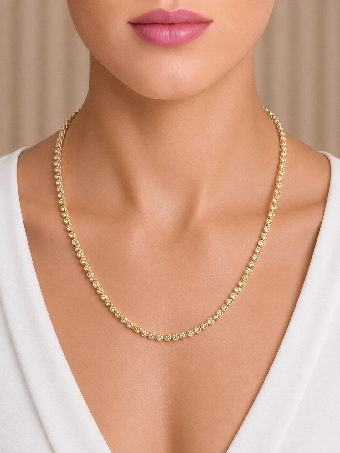 Gold Tennis Necklace