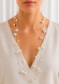 Layered Floating Pearl Necklace