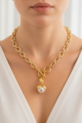 Pearl Blossom Toggle Necklace