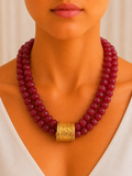 Red Rubies- Double-Strand Statement Necklace