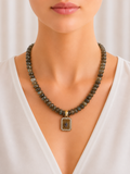 Labradorite Medallion Statement Necklace