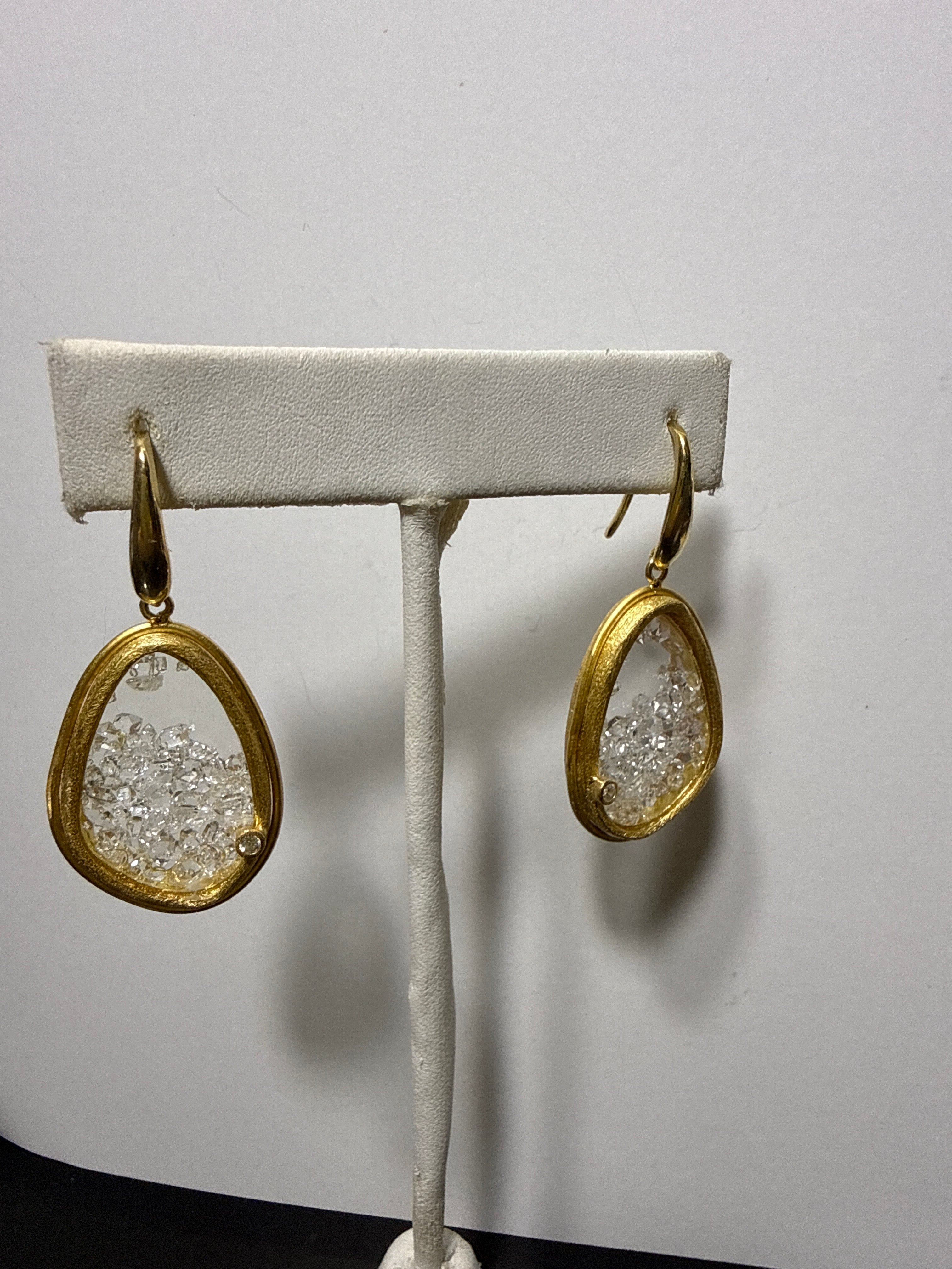 flooding crystals in a golden frame