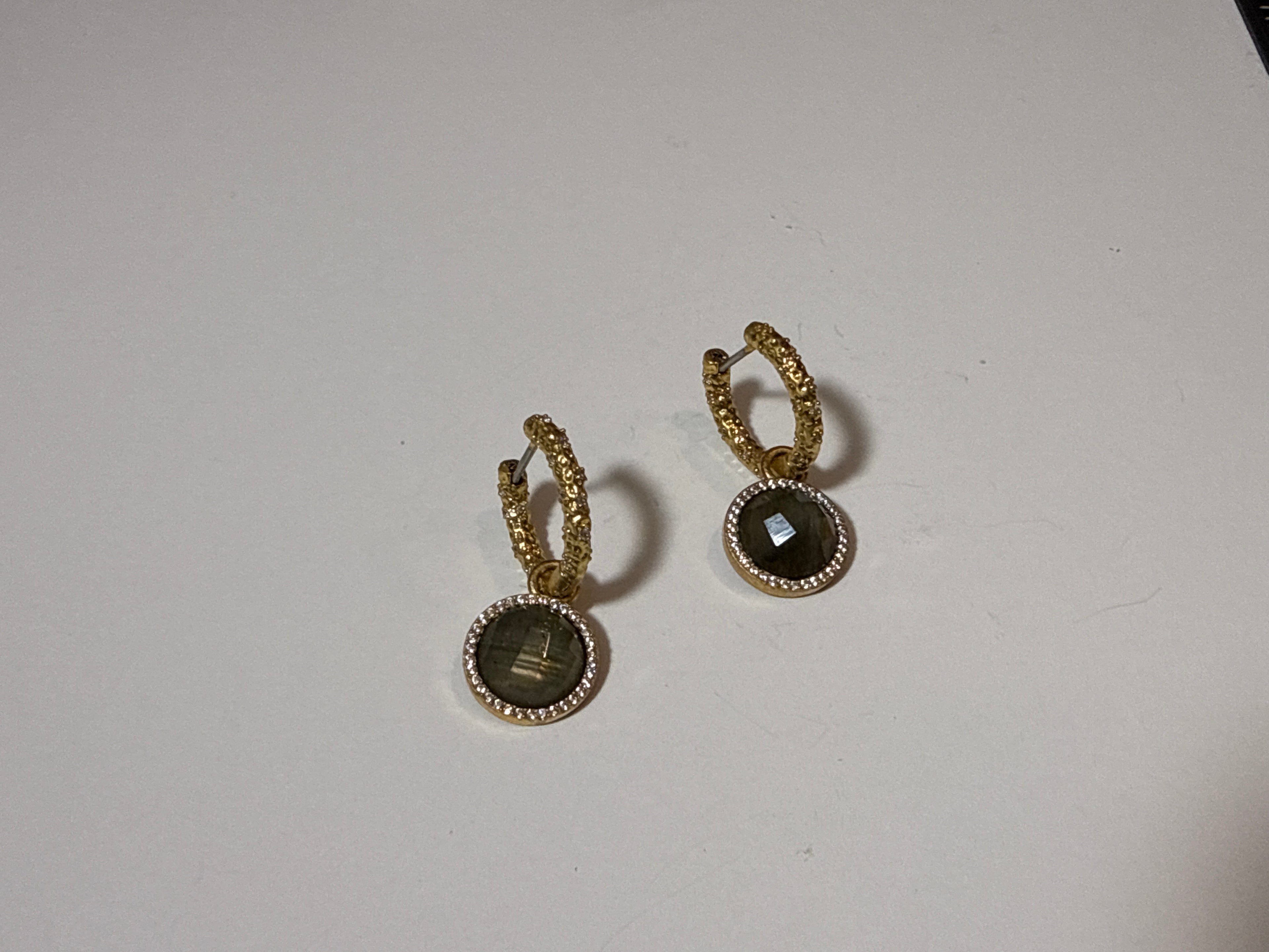 Labradorite Hoop Earrings