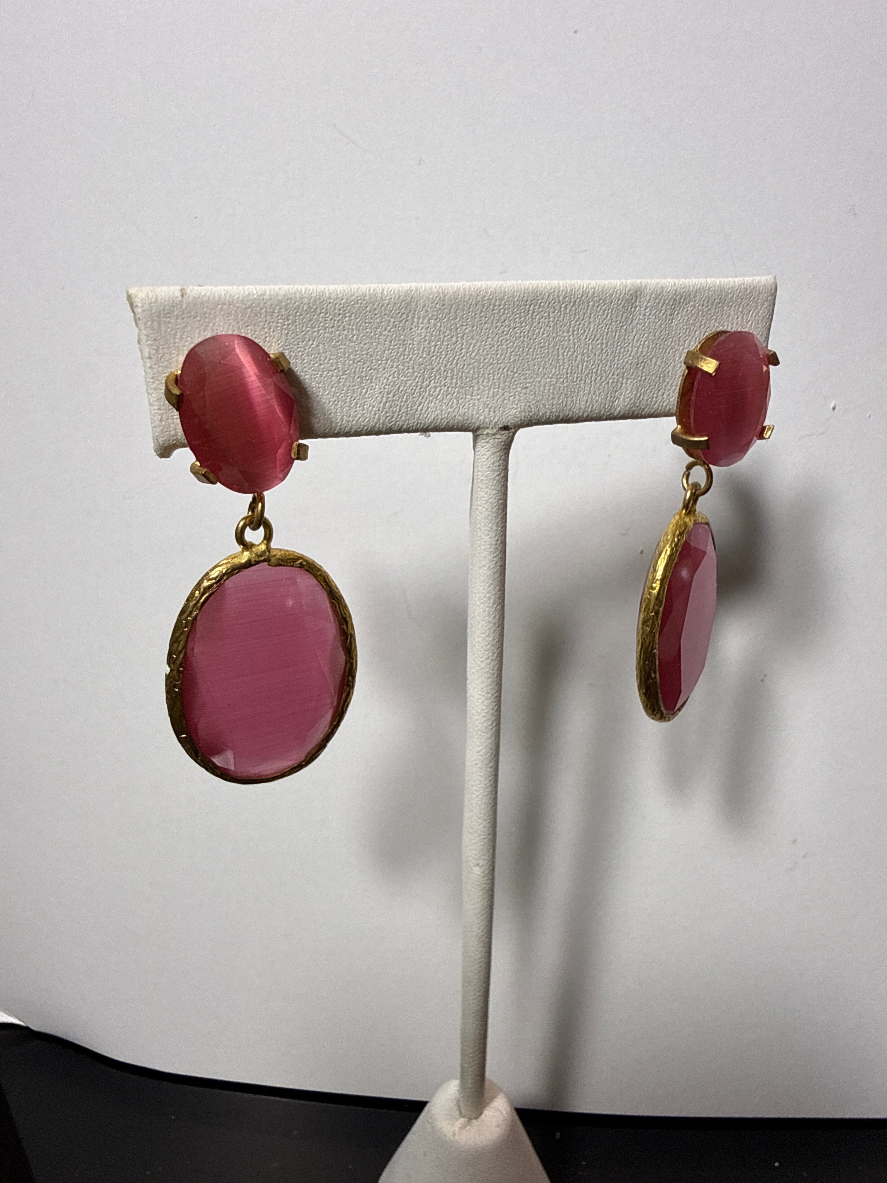 Pink stone dangle
