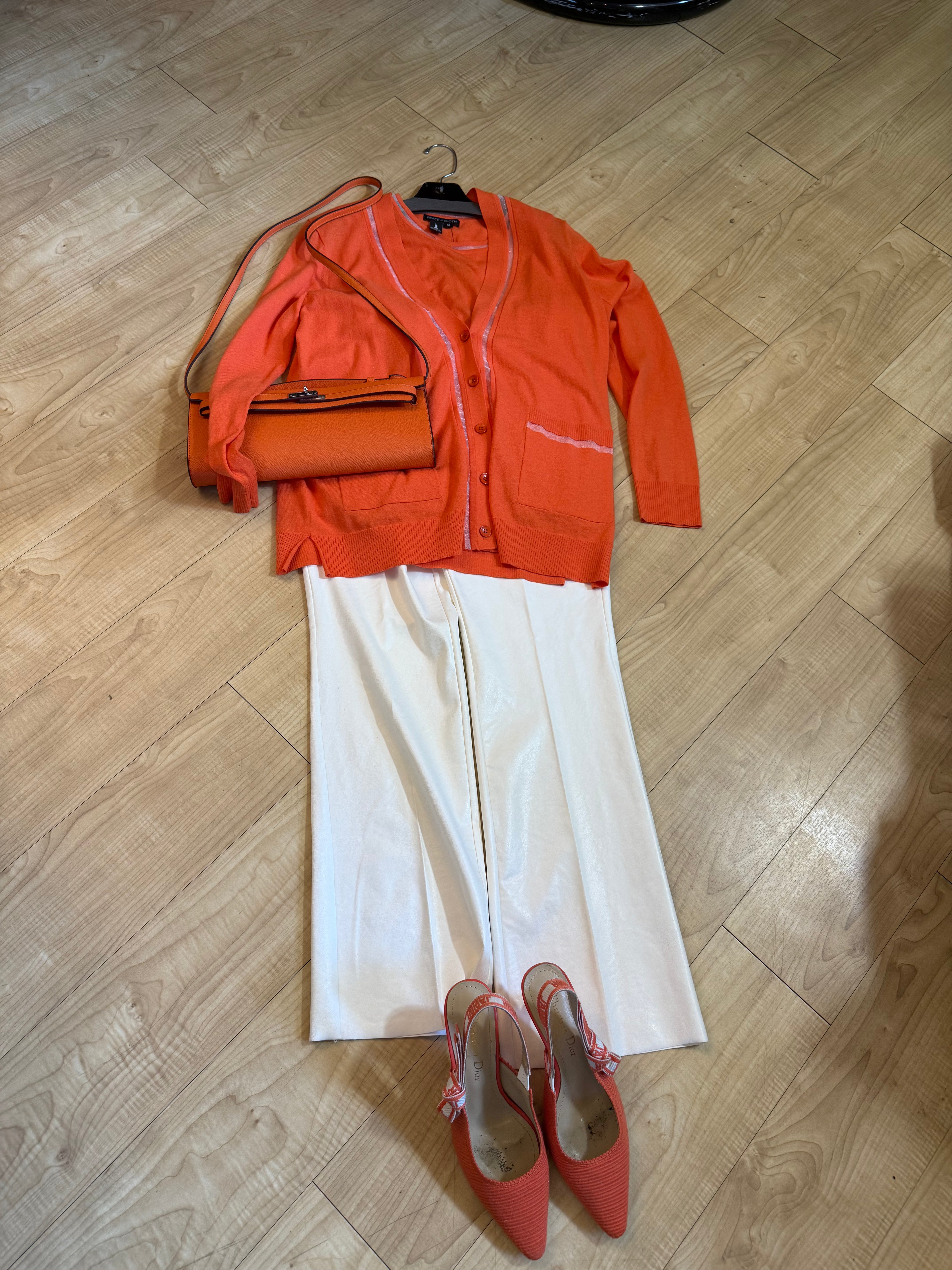 Orange two-piece twin set