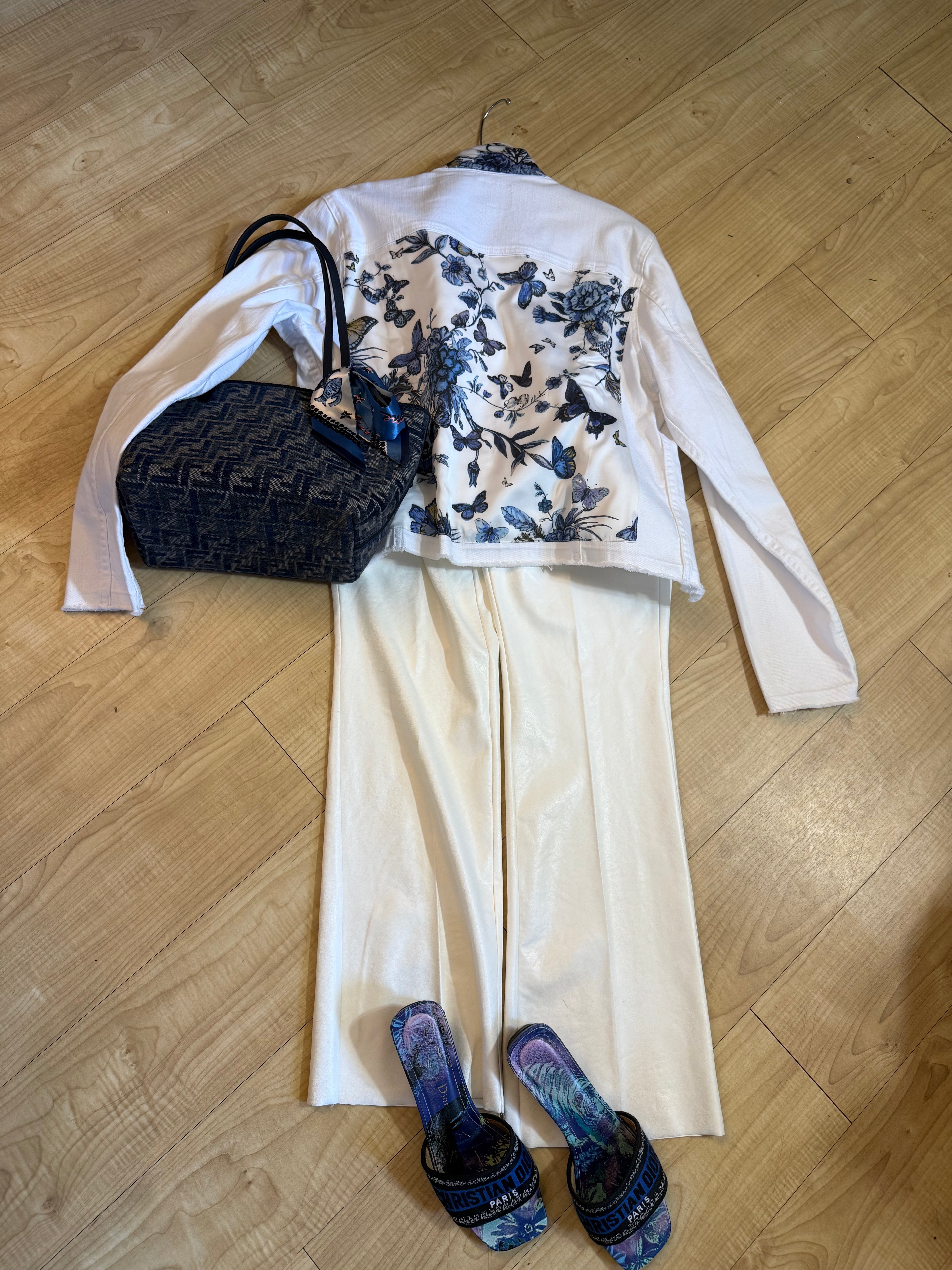 White butterfly print jacket