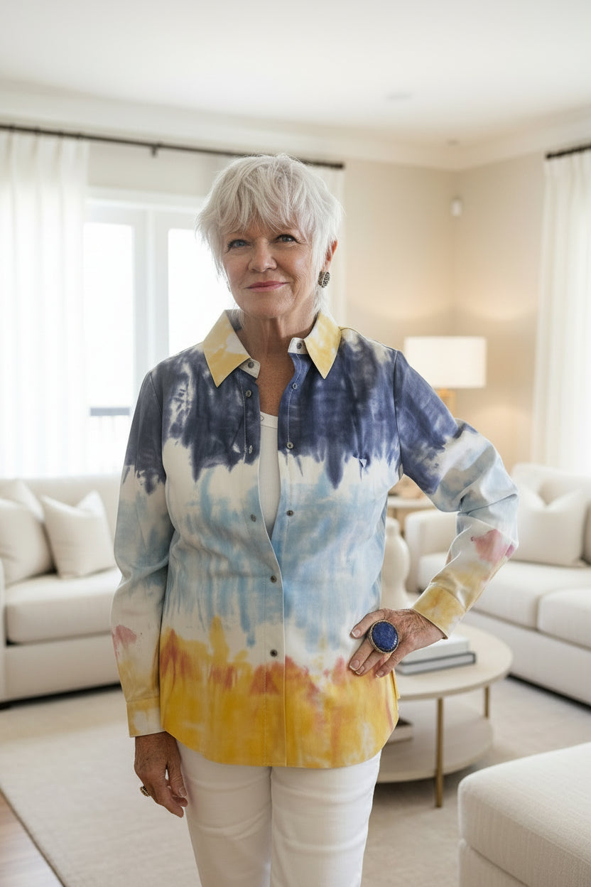 Italian Hand Painted Leather Shirt