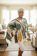 Desert Palm Silk Scarf Blouse