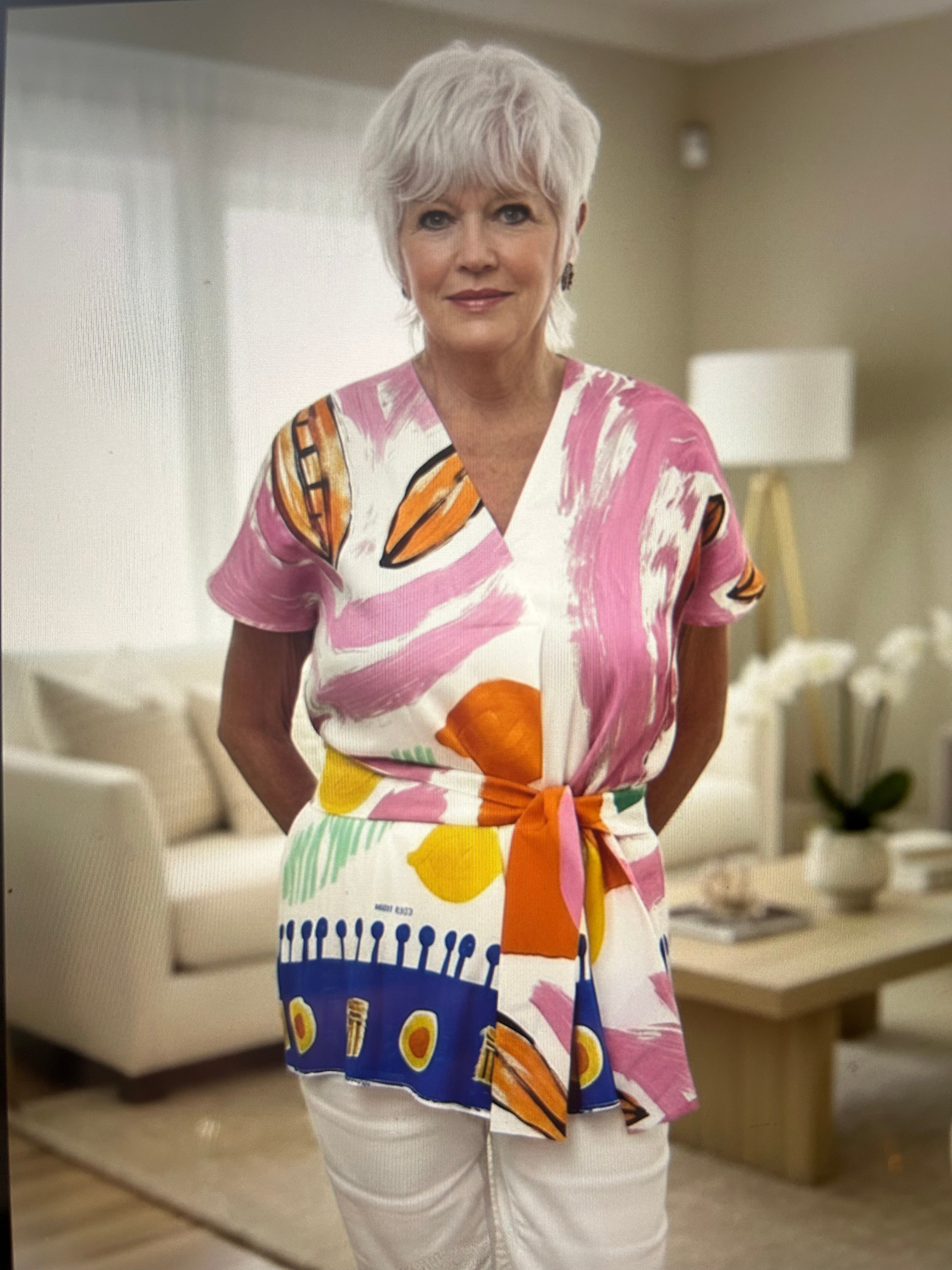 Summer Party Print Blouse