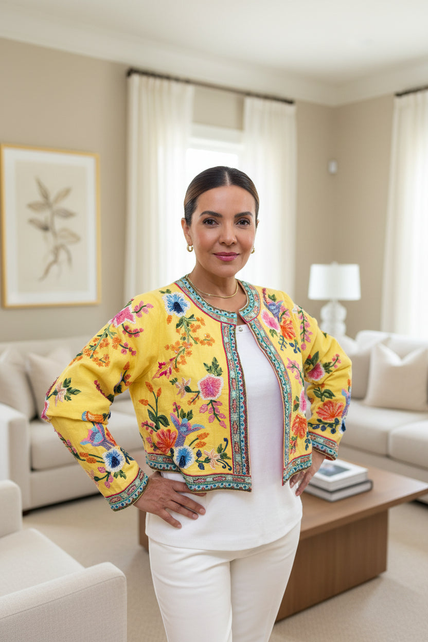 Embroidered And Beaded Cocktail Jacket