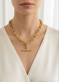 24K Gold Chunky Toggle Link Necklace
