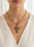 Antique Diamond Cross Necklace